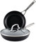 KitchenAid Harteloxiertes Induktions-Bratpfannen-Set mit Deckel, 3-teilig, 20,3 cm und 25,4 cm, langlebig, gleichmäßiges Erhitzen, spülmaschinen- und ofenfest, leicht zu reinigen, mattschwarz