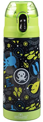 Octonauts Above & Beyond wiederverwendbare Wasserflasche für Kinder, Edelstahl, doppelwandig, isoliert, auslaufsicherer Deckel mit integriertem Strohhalm, hält Flüssigkeiten stundenlang heiß oder