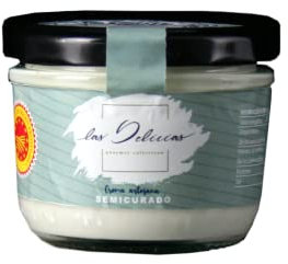 QUESOS LA ALDEA | Crema de Queso Manchego | Semicurado | Fabricada Artesanalmente | Perfectas para Untar | Más Sabores Disponibles | Con Azafrán, Pimiento Rojo, con melocotón, con trufa, con pistachos
