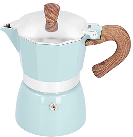 Shanrya Moka Pot, Moka Coffee Maker Fine Workmanship Lightweight Practical for Travel for Kitchen for Office for Home(Seiko models lake blue)