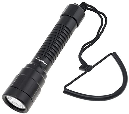 SecurityIng DF01 Scuba Tauchlampe, 1500 Lumen, Kopf zum Ein- und Ausdrehen, Unterwasser, 150 m, Freizeit-Tauchlampe, 9 Grad schmaler Strahl, IP68, wasserdicht, Nacht-U-Boot-Tauch-Sicherheitslichter