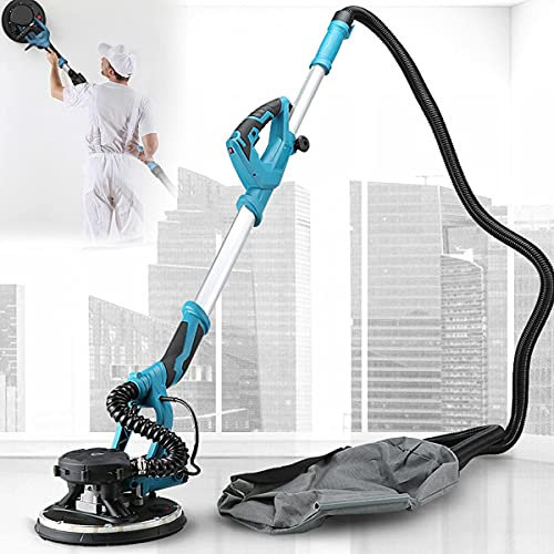 UIBAO Ponceuse Girafe Electrique,1800W Haute Puissance Autonettoyante Machine Polir Murs Plafonds,avec Lumière LED,20 Papiers Abrasifs,Tuyau D'aspiration,Sac à Poussière,pour Ponçage Meulage,220V
