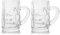 2 Stück Alpenschnaps 2cl Mini-Krug Schnaps-Glas Schnaps-Gläser mit Henkel und Logo, transparent