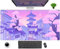 Pastel Purple Aesthetic Anime Desk Mat Mouse Pad Japanese Cute City Street Kawai Mousepad Large XXL Extended Gaming Desk Pad with Stitched Edges 31.5x15.75 in, Laptop Mouse and Keyboard mat Pad