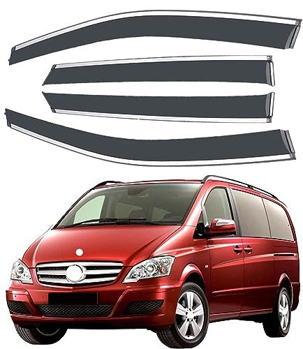 BONOOL 4 StüCk Auto Windabweiser Regenabweiser, Für Benz V-Klasse Viano Vito W447 W639 2010-2022 Auto Seitenfenster Windabweiser Autofenster visiere Regenschutz Zubehör