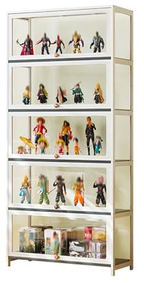 CHAANG vitrinas para Colecciones Vitrina expositora Vitrina Vitrina Cristal vitrinas de Cristal Marco de bambú Natural, Tipo almeja, Sellado y Resistente al Polvo, fácil de Instalar, fácil de Limpiar