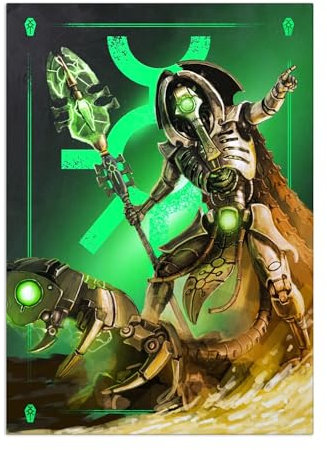Displate Offiziell Warhammer MetallPoster Magnetische Befestigung Inklusive Lizenziert Bilder Hochwertiges Poster Warhammer - Xenos - Necron Cryptek Poster 67.5 cm x 48 cm