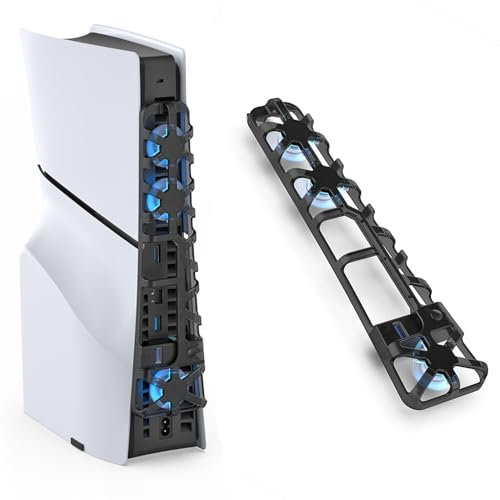 BeisDirect Ventilateur de refroidissement fin PS5 pour console PS5 Slim, convient pour Sony Playstation 5 Slim Disc et les consoles Digital Editions (Noir)