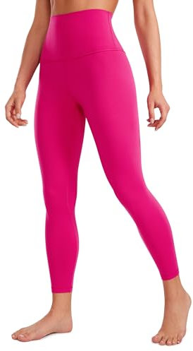 CRZ YOGA Butterluxe Damen Yoga Leggings Super High Waist Sportleggings Komfortable Sporthose Yogahose - 64cm Granita Pink 40