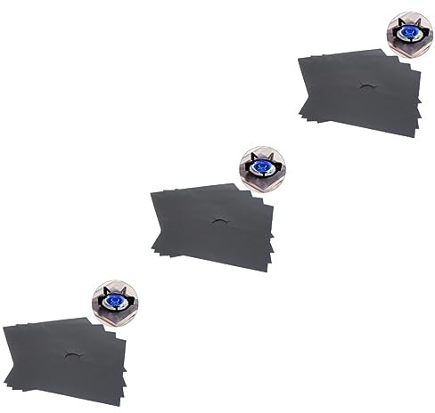 Housoutil 12pcs Gas Hob Liner Sheets Heavy Duty Oven Protector for Gas Hob Non-stick Stove Cover for
