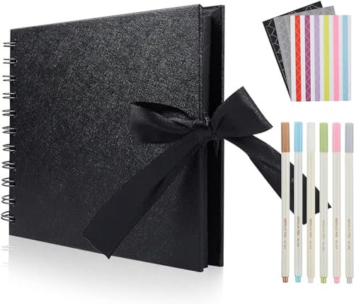 Leslady Fotoalbum zum Selbstgestalten, 21.5 x 21 x 1.8 CM Leeres Buch zum Einkleben und Erinnerungsbuch Hochzeit, Familie, Reisen, DIY(60 Seiten/30 Fotos)