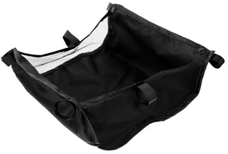 Kinderwagen Bodenorganizer aus Oxfordstoff, Schwarz, Leicht Tragbar | Netz Kinderwagen Unten, Babywagen Tasche für Einkäufe und Zubehör, 30x25x15cm
