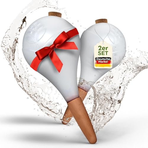 VITALLEO Bewässerungskugeln - 2er Set/XL (400 ml) - automatische Pflanzen Bewässerung - Wasserspender Pflanzen - Tonkegel Bewässerung für Zimmer & Balkon (Weiß)