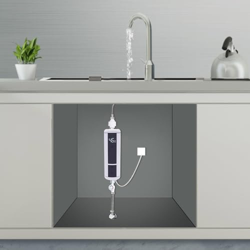 Elektro Durchlauferhitzer Dusche Instant Tankless Warmwasser Thermostat Elektrischer Warmwasserbereiter Bad KüChe Led Anzeigebildschirm Klein Ohne Tank FüR Handwaschbecken KüChen BäDer Hotels 3500W