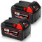 2 Pack 5000mAh Powayup Remplacement pour Milwaukee Batterie 18V 5.0Ah 48-11-1850 48-11-1852 48-11-1860 48-11-1820 48-11-1828 48-11-10 Batterie pour Milwaukee avec Indicateur