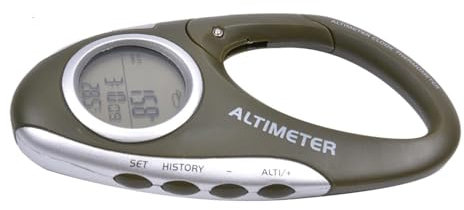 Höhenmesser, multifunktional, tragbar, mit Thermometer, Höhenmesser, Wanderzubehör, Höhenmesser mit Karabiner, für Frauen, Männer, Entdecker, Wanderer