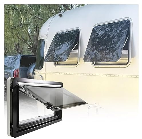 PFCDZDU Ventana De RV Reemplazo, Emergencia Caja Segura Ventanas para Pared De 28-40 Mm, Externa Empuje Ventana Casa RV Camper con Pantalla Y Varilla Soporte(43.3x17.7in(110x45cm))