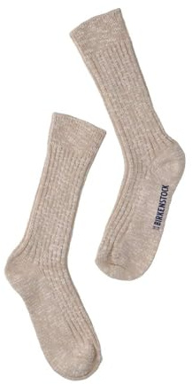 Birkenstock Calza in cotone a costine Beige e Bianco 39-41