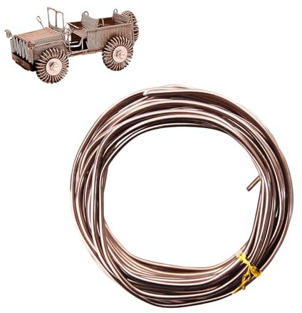 9 Gauge 3mm Brown Aluminum Craft Wire,50 Ft/15m Bendable Metal Crafting Wire for Sculpting,Bike Modelling Skeleton Crafting Floral Making Wire,Jewelry Making Wire,Binding Wire Xmas Wreath Wire