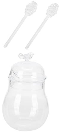 DINHEAROM 2 Set Vaso Di Gadget Pacchetti Vasi Di Distributore Pentola Barattoli Di Con Mestolo Automatico Vasetti Di Favo Cucchiaio Di Bicchiere Riutilizzabile