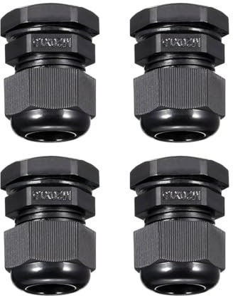 MACHSWON 10Pcs M20 Cable Gland – Durable Threaded Wire Connector with Locknut for 6-12mm Dia Cable Wire, Black