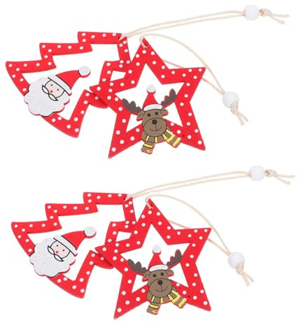 KONTONTY 12piezas Adornos Navideños De Madera Pequeños Adornos De Estrella De Madera Rústicos para Árbol De Navidad Decoración Navideña para Manualidades De Invierno