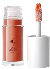 UND GRETEL GLIZ Lipgoss Lip Oil 03 Studio 54 – hochglänzendes, nährendes Lippenöl, vibrerendes Orange, glänzendes Finish, volleres Lippenvolumen, vegan, natürlicher Alltags-Glow – 8,5 ml