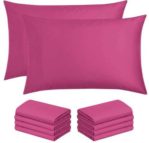 Moonlight Bedding Pillow Cases 10 Pack – Pink Pillowcases Envelope Closure Super Soft Brushed Microfiber Standard House Wife Pillow Covers, (50 X 75 CM)