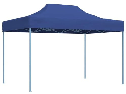 QJBSAVVA Faltbarer Partyzelt 3x4 m Blau aus Pulverbeschichtetem Stahl 600D Oxford PVC Wetterschutz Shelter für Garten Grill Camping Event Hochzeit