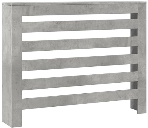 Cache-radiateur gris béton 104 x 20 x 82 cm en matériau dérivé du bois – Cache-radiateur moderne pour salon et couloir – Durable et élégant