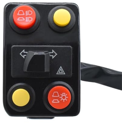 Motorradschalter Fern-/Abblendlicht Power Start Blinker Horn Scheinwerfer Warnleuchte Linker Lenker Contoller Schalter 1 25mm Motorradgriff Schalter