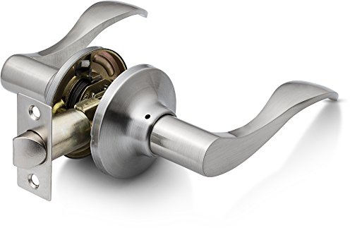 Berlin Modisch Passage Lever Door Handle [Non-Locking Lever Set] for Hallway Doors or Closets with a Satin Nickel Finish, Reversible for Right & Left Side, Classic Series
