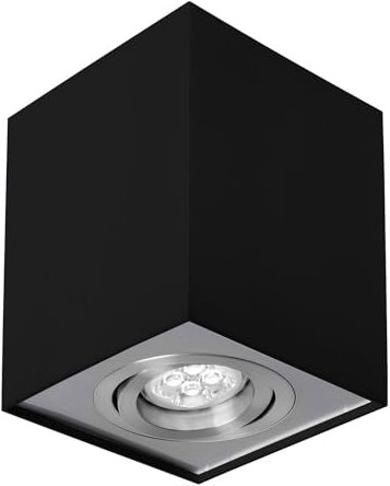 Designer Aufbaudownlight in Schwarz GU10 Sockel verstellbar