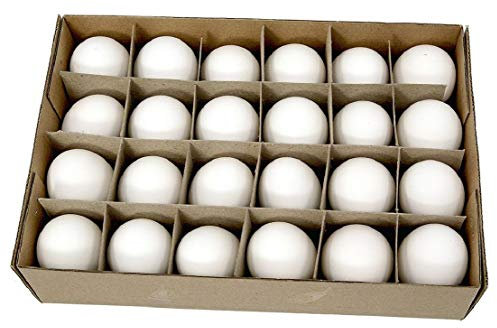 Bellaflor Hühnereier echt / 24 Stück/weiß / 6 cm/entleert und gereinigt