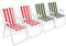 Harbour Housewares Folding Beach Deck Chairs - Red/Green Stripe - Pack of 4 - Metal Outdoor Patio Seat Lightweight Portable Deck Chair for Picnic, Garden, Camping, Fishing