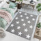 TAPISO Luxury Teppich Kurzflor Kinderteppich Grau Weiß Modern Geometrisch Sterne Wohnzimmer Jugendzimmer Kinderzimmer Schlafzimmer ÖKOTEX 120 x 170 cm