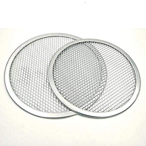 2 QTY 7 inch Aluminium Mash Pizza Baking Tray Flat Wire Food Crisper Bakeware 17.78cm (2)