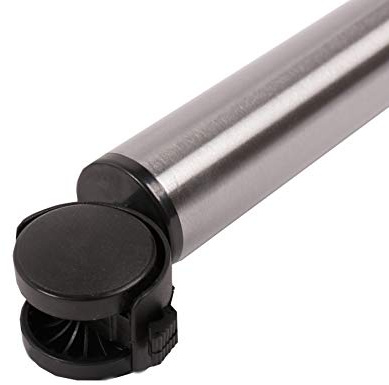 Tischbein auf Rollen Tischfuss rollbar Möbelbein mit Rädern und Feststellbremse (Edelstahl Optik)