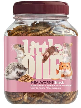 Little One Mehlwürmer | 70 g | Ergänzungsfuttermittel für Hamster, Ratten, Mäuse und Igel | Zur Unterstützung des Wohlbefindens | Hoher Proteingehalt für natürliche Instinkte