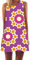 Ocean Plus Damen Ärmelloses Minikleid Digitaldruck Strandkleid Sommerkleid Tank Tops Rundhals Kurz A-Line Hemdkleid Blusekleid (L (EU 38-40), Fleurs Violettes)