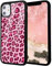 Idocolors Pink Leopard Phone Case for iPhone 11,Cheetah Phone Case,Luxury Pink Cheetah Print Girly Cases for iPhone 11 6.1 inch,Soft TPU Bumper&Aluminum Hard Back Shockproof Anti-Fall Protective Cover