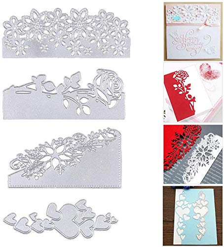 Schablonen Rose Herz Umschlag Schneiden Stanzmaschine Stanzschablone Scrapbooking Prägeschablonen Stanzen Stanzformen Zubehör für 3D Karten Karten Fotoalben Papier Karten Sammelalbum