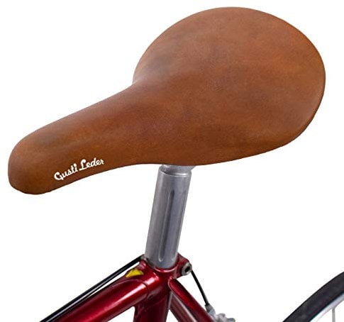 Gusti Sattel Echtes Leder - Sean Y. Leder Fahrradsattel Ledersattel Retro Design weich Sattel Rennrad Trekkingrad Braun