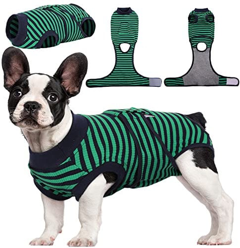 Kuoser Hundebody Nach Op, Hundebody Nach Kastration Rüde Hündin,Hundebody Nach Op Hündin, Atmungsaktiv Body Für Hunde Nach Op,Leckschutz Hund, Anti-Wundlecken Op Body Hund,Grün XS