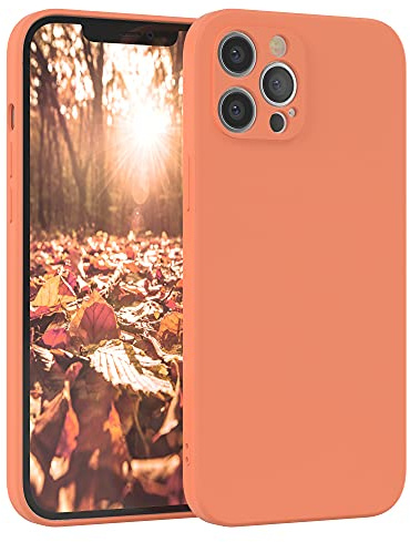 EAZY CASE - Silikonhülle für iPhone 12 Pro Max Hülle Silikon Case Orange weich stoßfeste Handyhülle Schutzhülle mit Kameraschutz Dünn Premium Schutz Cover TPU Phone Bumper in Pastell Hellorange Matt