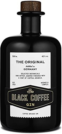 Wajos Black Coffee Gin 42% vol, 500ml – Gin mit Kaffee! Edle Botanicals und Arabica Kaffee. Ideal für Gin Tonic, als Absacker & Gin Geschenk