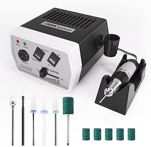 Nagelfräser JSDA® JD 400 Premium, Nagelfräser für Gelnägel mit Profi 30000 U/Min, Fräser Nägel, Fräser für Gelnägel, Nagelfräser elektrisch, inkl 6 Bits, für Privat &Studio