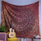 Craft Trade Mandala Orange Wandteppich Indische Wandtuch Tapestry Wandbehang Boho Wandteppiche für Heimdeko Wohnzimmer und Schlafzimmer - 213 x 228 cm