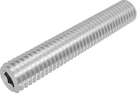 SECCARO Gewindestift mit Kegelkuppe M10 x 60 mm, Edelstahl V2A VA A2, DIN 913 / ISO 4026, Innensechskant, 20 Stück