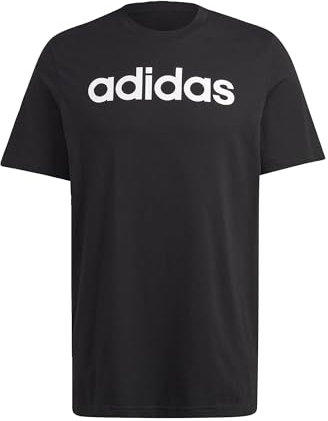 adidas Herren Essentials Single Jersey Linear Embroidered Logo Tee, Black, 4XL